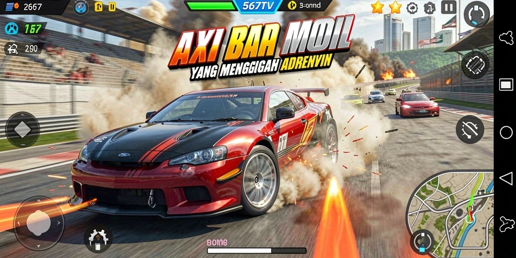 Gameplay balap yang intens dan penuh adrenalin di 567TV.