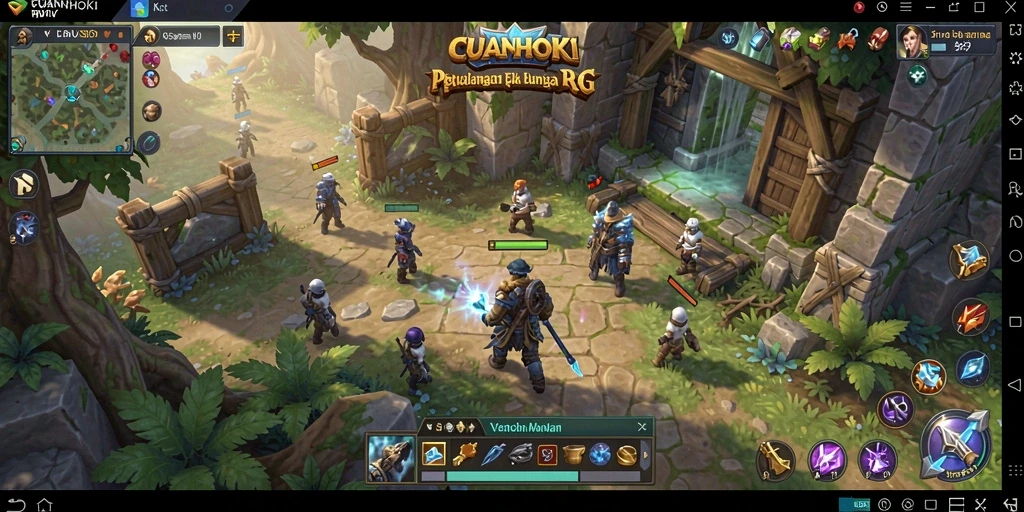 Gameplay CUANHOKI menunjukkan pertarungan epik dan eksplorasi dunia yang luas.