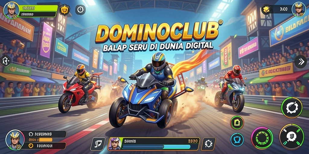 Tampilan gameplay seru dalam balapan di DOMINOCLUB.