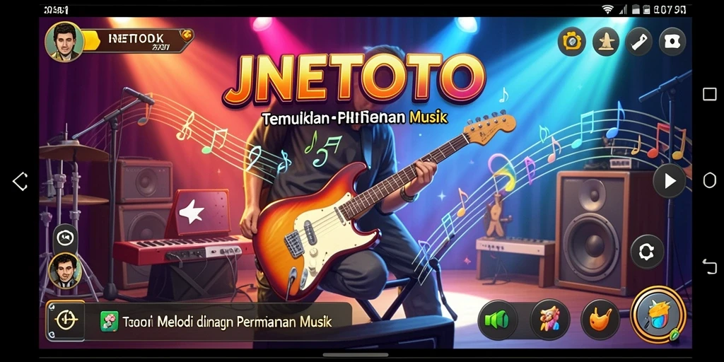 Tampilan gameplay JNETOTO yang seru dan interaktif dengan musik.