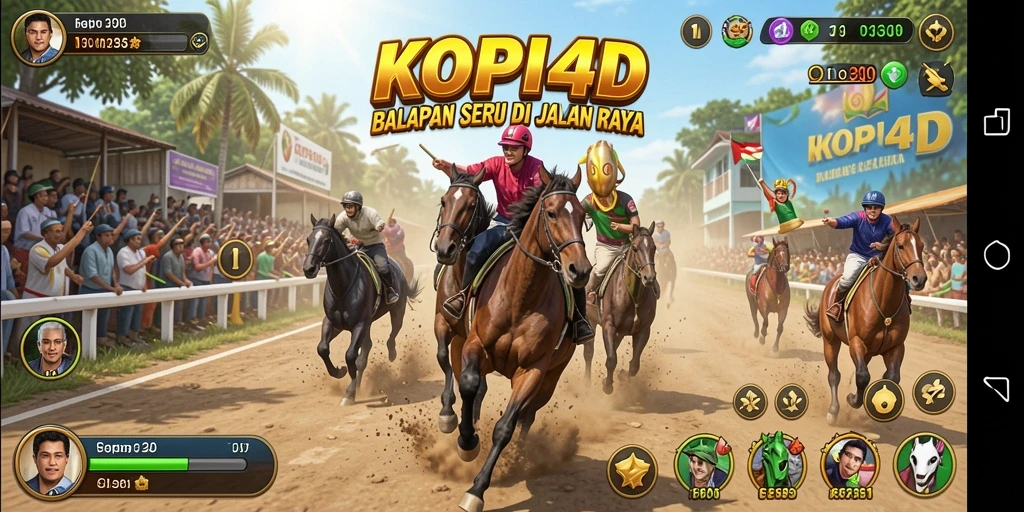Tampilan gameplay yang mendebarkan dalam balapan di KOPI4D.