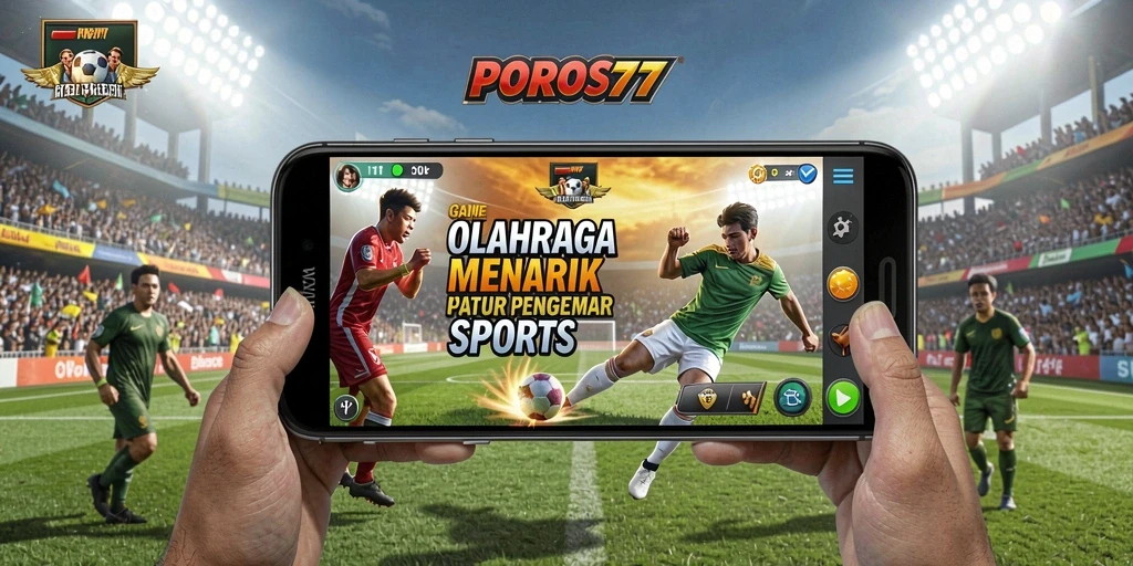 Screenshot POROS77 menampilkan aksi seru di lapangan olahraga.