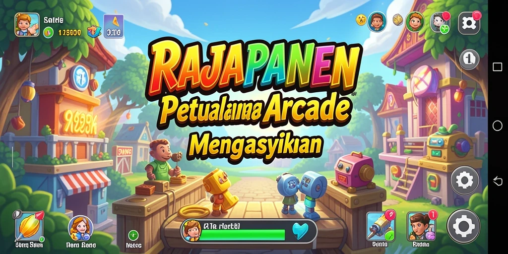 Screenshot gameplay RAJAPANEN dengan suasana arcade yang dinamis.