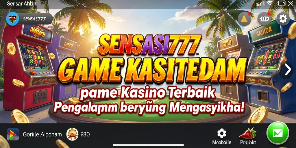 Tampilan gameplay SENSASI777 yang menarik dengan berbagai permainan kasino.